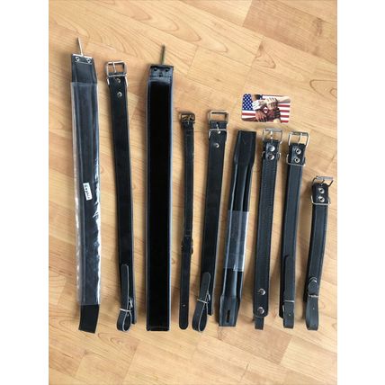 Mixed Variety Lot Black Leather Accordion Straps 9 Pieces LOT B !