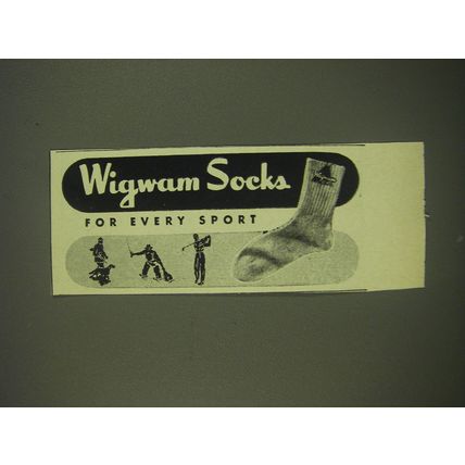 1952 Wigwam Socks Advertisement - Wigwam socks for every sport