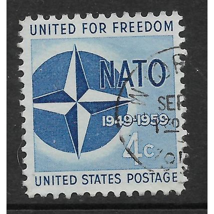 USA 1959 4c BLUE ANNIVERSARY OF NATO SG 1126 FINE USED#2