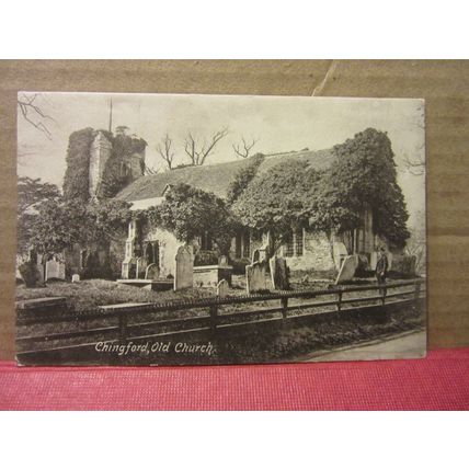 CHINGFORD CHURCH in 1892, LONDON. unused antique postcard by F. Frith #