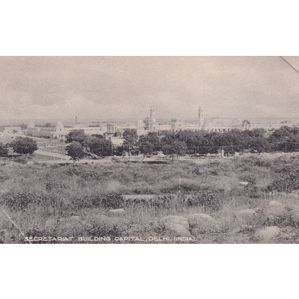 Secretariat Building Delhi India Landscape View Old Postcard