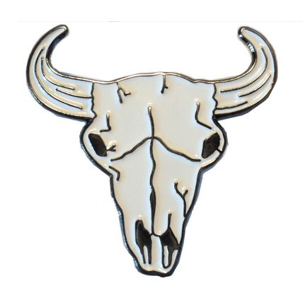 Cattle Skull Bull Cow Head Spiritual Mythological Symbol Metal Enamel Pin Badge