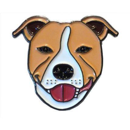 Light Brown Staffordshire Bull Terrier Dog Metal Enamel Staffie Pin Badge 20mm