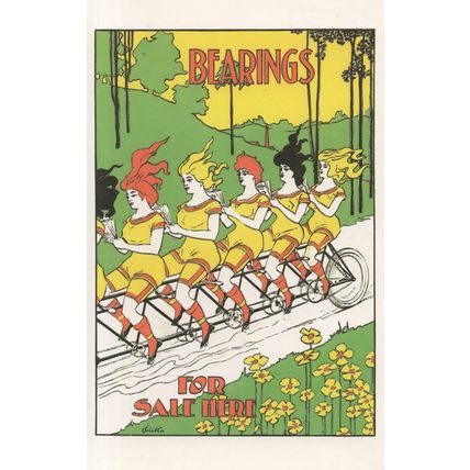 Bicycle Bearings Cycling For Hire Lady Cyclists Advertising Postcard