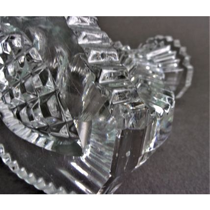 Art Deco Clear Glass Candle-Holders - Pair.