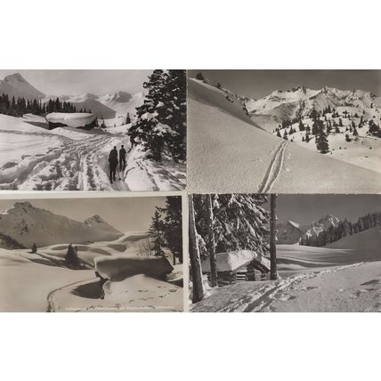 Adelboden Rambling In Snow Ski Tracks 4x Swiss Old Postcard s
