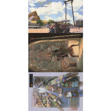 Thailand Tuk Tuk Taxi Floating Market Classical Thai Dance 3x Postcard s