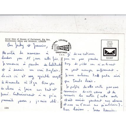 Houses of Parliament London Postcard used VGC