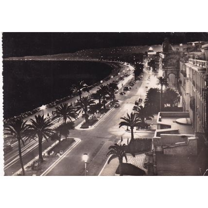 Nice Promenade des Anglais France Real Photo Postcard posted 1950 creased