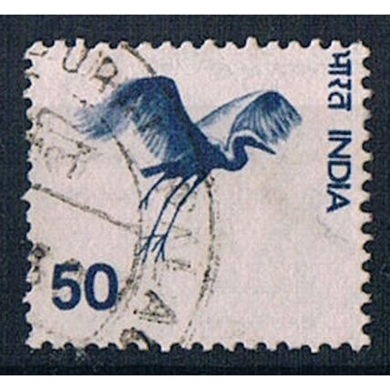 India 1974 SG733 indi118 Great Egret 50p Used Stamp