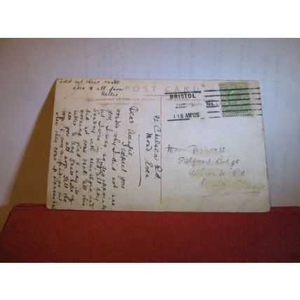 RIVER AVON & SEA WALLS, CLIFTON, BRISTOL used antique postcard 1905 pm =