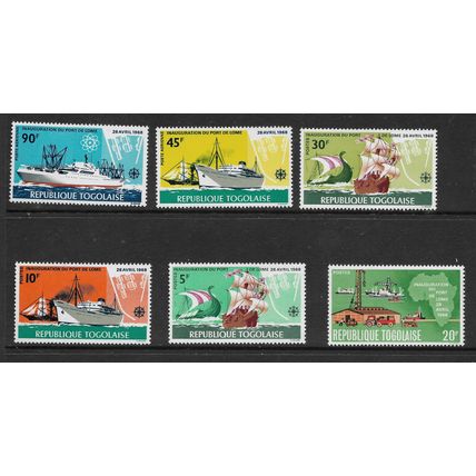 TOGO 1968 SHIPS SG 588 / 593 SET 6 VALS U/M MINT