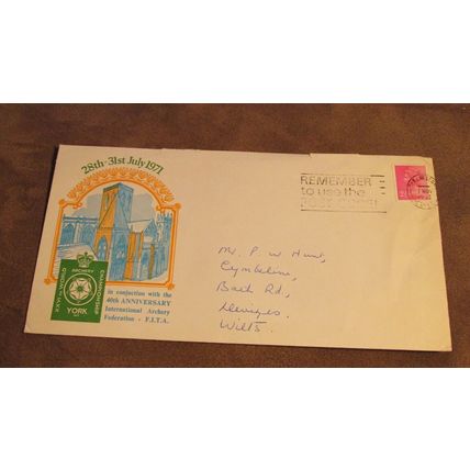 1971 GB Event Cover - International Archery Federation @ York
