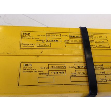 1 SET SICK C-4000 SAFETY LIGHT CURTAINS,C40S-0303CA010, C40E-0303CA010,IP65,SK