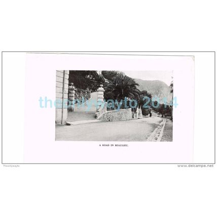 A ROAD IN BEAULIEU, FRANCE, PHOTO BOOK ILLUSTRATION, 1921