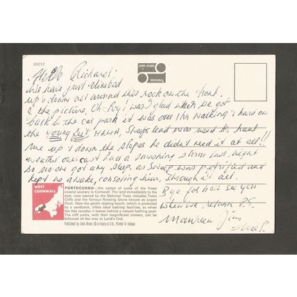 Postcard Cornwall Porthcurno John Hinde 2DC17