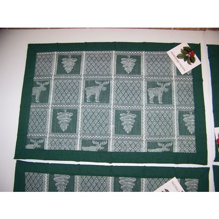 NATURAL IMPRESSIONS PLACEMATS (4) NORTHWOODS MOOSE TREE