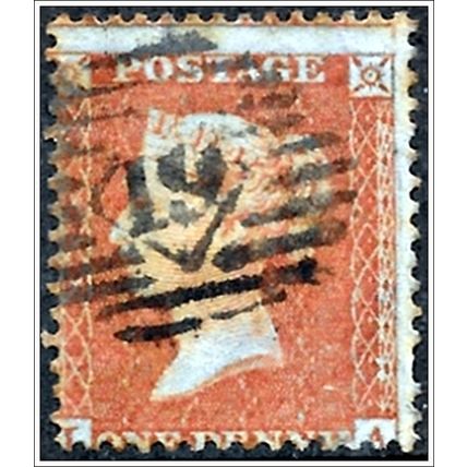 1855 -1857 Queen Victoria, 1819-1901-Lge Crown Watermark 1d reddish brown C2..-