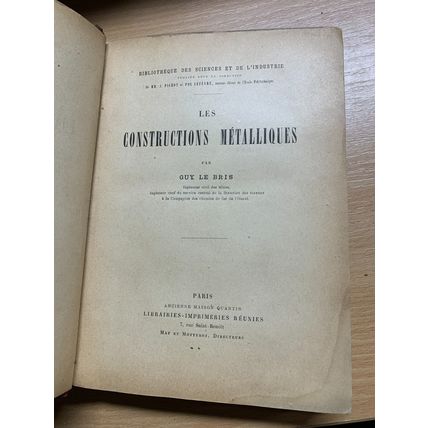 RARE* 1894 "LES CONSTRUCTIONS METALLIQUES" FRENCH ILLUSTRATED ANTIQUE BOOK (P6)