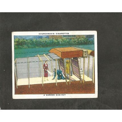 Churchman Air Raid Precautions 1938 #10 A Garden Dugout