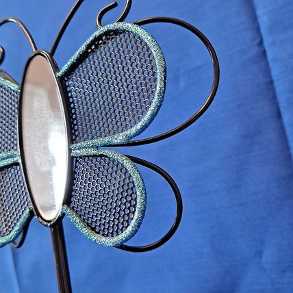 Metal BUTTERFLY EARRING Tree Jewelry Holder Ring/Bracelet Tray Pink Stand 12 7/8
