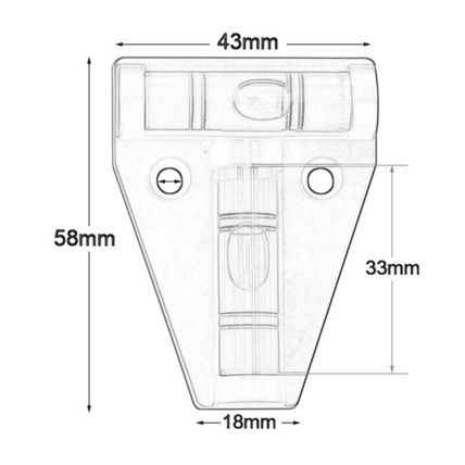 T Spirit Level 20mm x 18mm x 10mm Bubble Vial Floor Leveller Caravan UK 