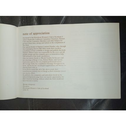 COOKERY BOOK - Petroleum Womens Club of Scotland