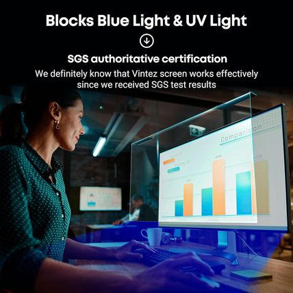 VINTEZ Blue Light Screen Protector for 23, 23.6, 23.8, 24 Inch Computer Monitor
