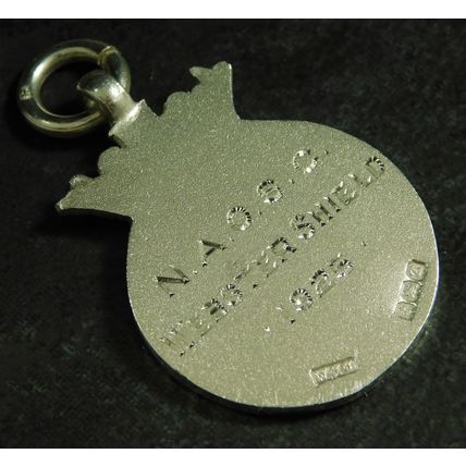 Antique Solid Silver Swimming Pocket Watch Chain Medal Fob Webster Shield 1925