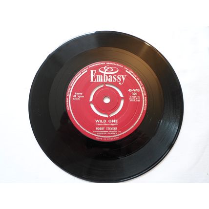 7" 1960. BOBBY STEVENS.FALLIN LOVE WITH YOU.EMBASSY WB 390.WILD ONE.NEAR MINT