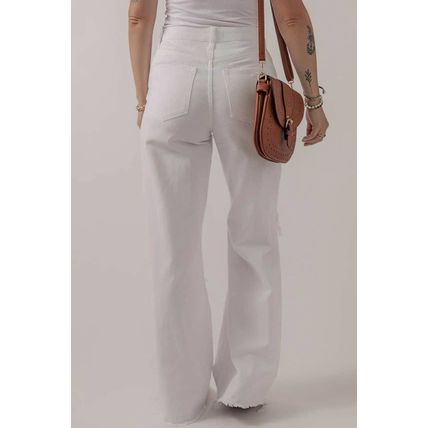 Bright White Heavy Distressed Straight Leg Jeans