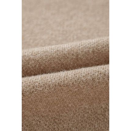 Parchment Flower Pattern Ribbed Trim Crew Neck Sweater