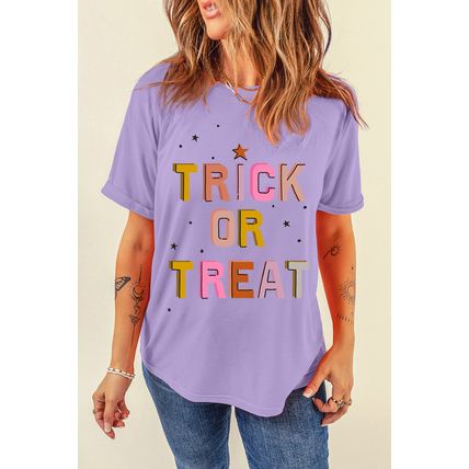 Wisteria TRICK OR TREAT Halloween Fashion Graphic T Shirt