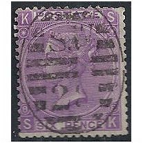 1869 SG109 6d Mauve Plate 8 Fine Used "SK" ...