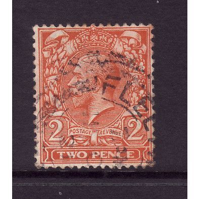 GREAT BRITAIN 1912 SG 369 2d BRIGHT ORANGE FINE USED#3