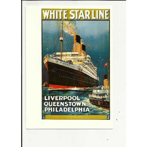 White Star Line LIVERPOOL PHILADELPHIA Advertising Postcard by Photoglob