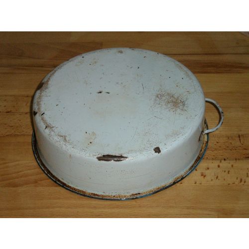 Shabby Chic Light Blue Old Enamel Pan