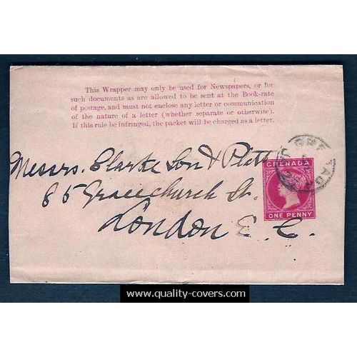 Grenada Island Postal Wrapper to England 1894