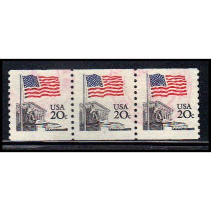 Used 1895 20c U.S. Flag Very Fine PNC 3/3 PA2213