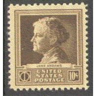 878 10c Jane Addams Fine MNH GA0488