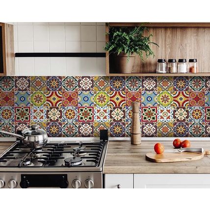 4" X 4" Mediterra Mosaic Peel and Stick Tiles