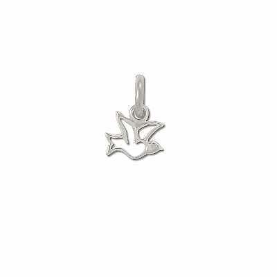 925 Sterling Silver Diamond Cut Open Bird Pendant