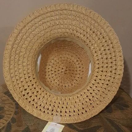 New Girls Floppy Straw White Band Hat