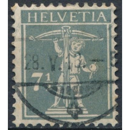 William Tell's Son: 7½c Type III - Switzerland 1917 - FH - MiNr 138xIII (B)
