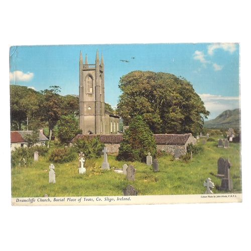 DRUMCLIFFE CHURCH, Co. Sligo used vintage postcard 1962 postmark Yeats grave =
