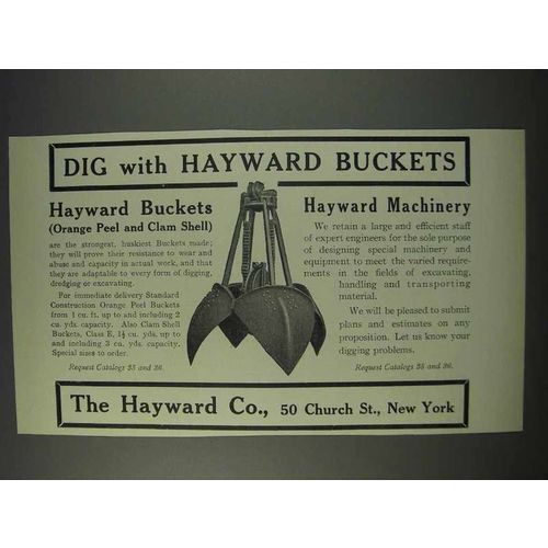 1910 Hayward Buckets Ad - Dig With Hayward Buckets