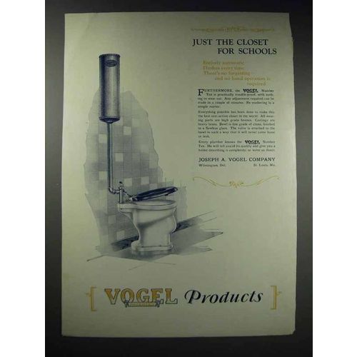 1929 Vogel No. 10 Automatic School Water Closet Ad