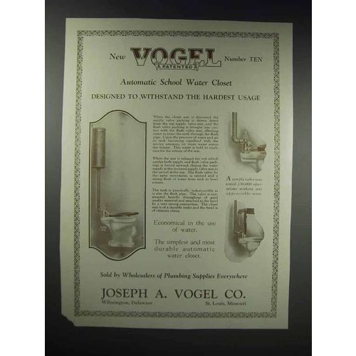 1929 Vogel No. 10 Automatic School Water Closet Ad - NICE!