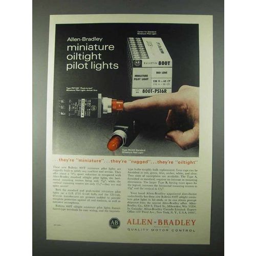 1967 Allen-Bradley Bulletin 800T Pilot Lights Ad