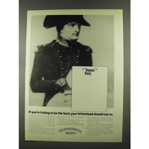 1972 Hammermill Bond Paper Ad - Napoleon Bonaparte